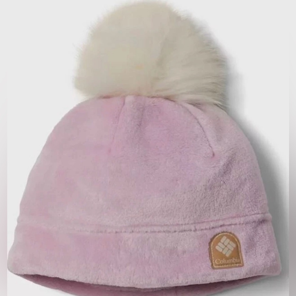 Columbia Light Pink Hat with White Pom